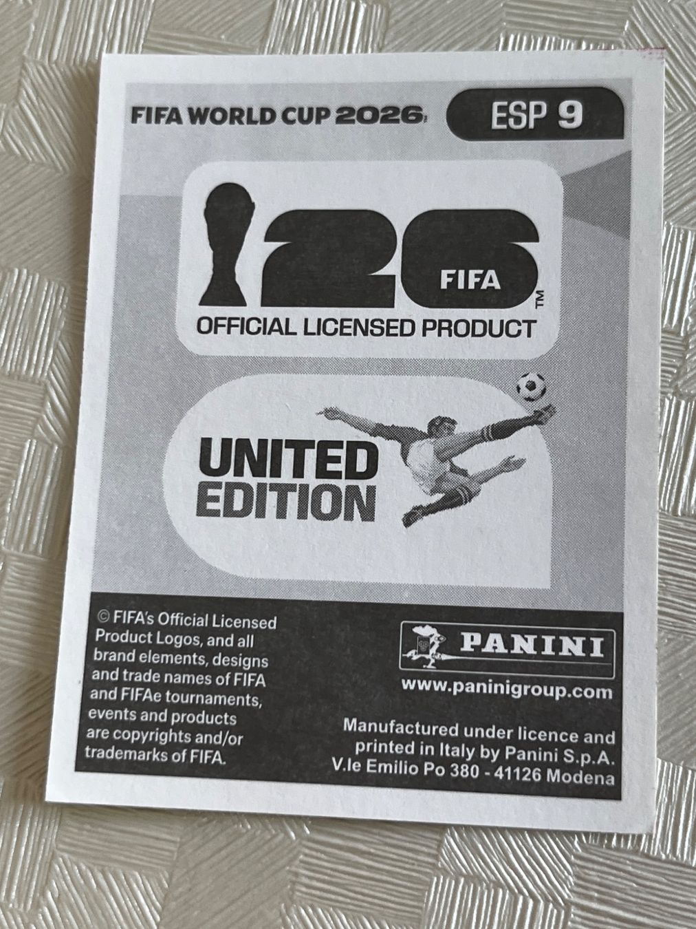 Panini Carte collezionabili: Panini Fifa World Cup 2026 ESP 9 – Usato da Winterthur venduto da Numero1 1