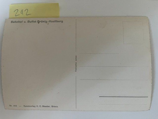 Cartoline postali: Ansichtskarte Bahnhof u. Buffet Brünig-Hasliberg – Usato da Niederwil AG venduto da dahu75 1