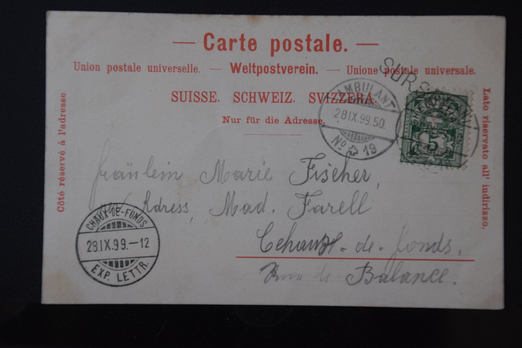 Cartoline postali: AK Luzern, Wartenfluh-Seeburg 1899 – Usato da Luzern venduto da CH2018 1