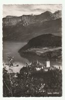 Postkarte 1944 Spiez, Schloss Thunersee, Helvetia-Briefmarke