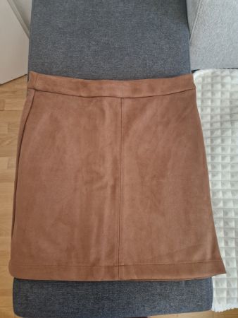 Schicker Wildleder-Look Minirock, Gr. 38, Braun
