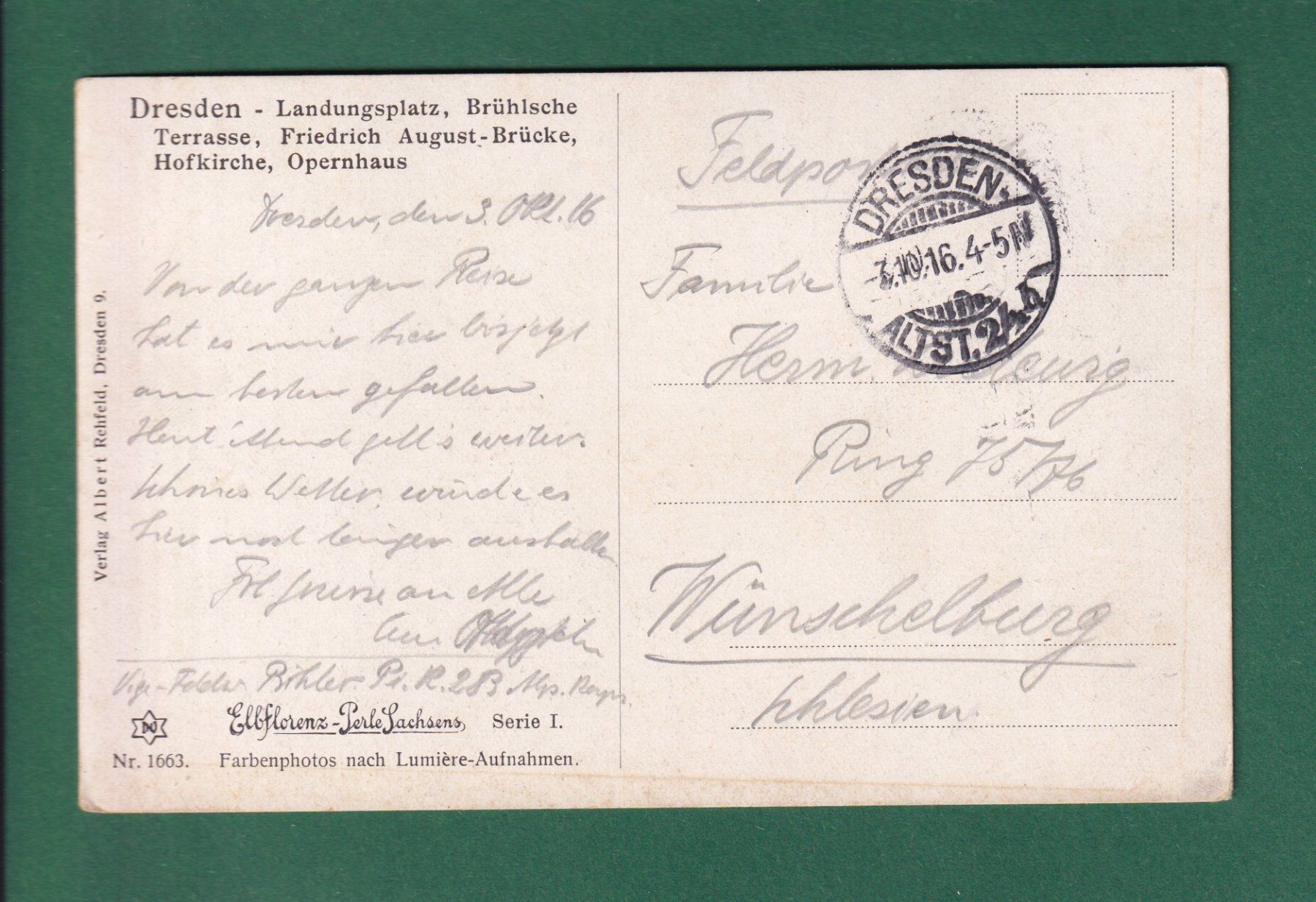 Ansichtskarten: DRESDEN - Landungsplatz - 1916 – Gebraucht aus Pully von nicecards-shop 1