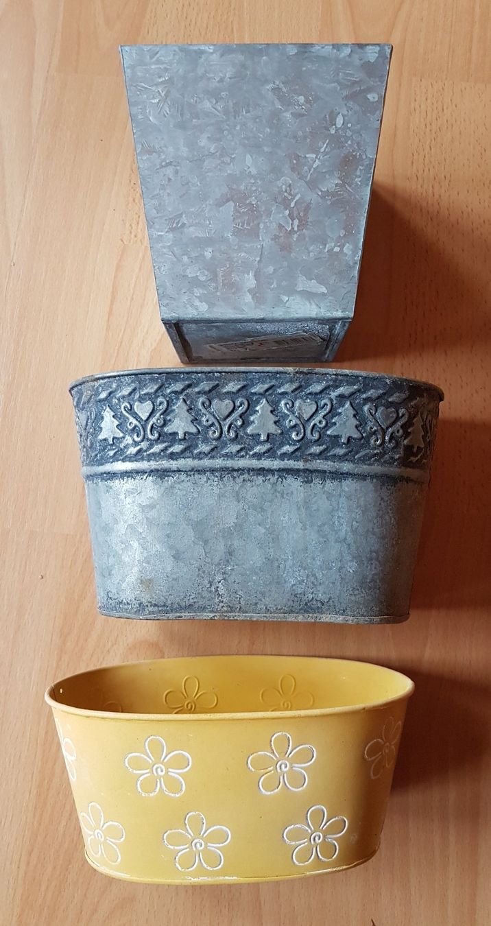 Vasi per fiori: 9 ZINK-BLUMENTÖPFE / EIMER / GEFÄSSE / DEKO – Usato da Sax venduto da prinzenrollen 4
