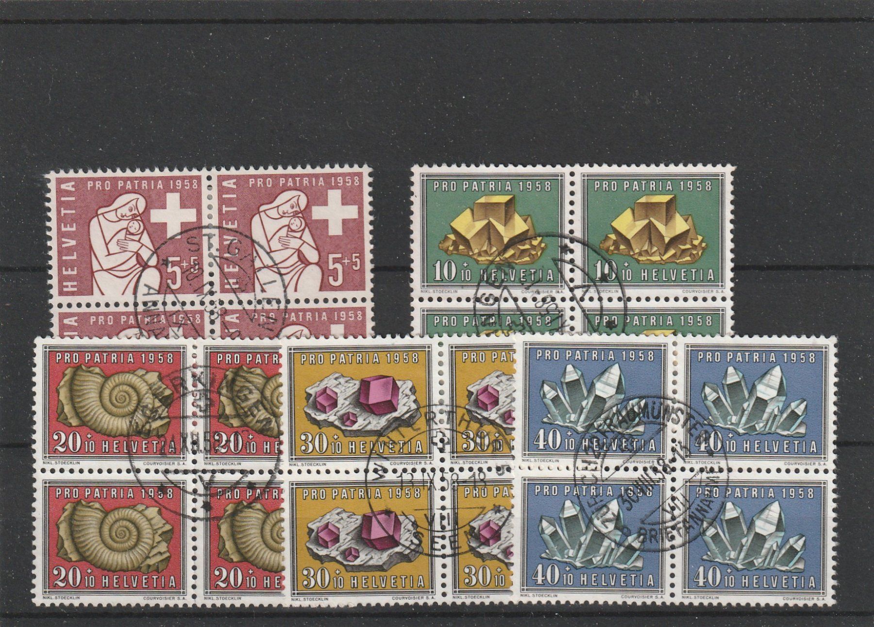 Alle Briefmarken: Viererblöcke Zu. Nr. B86 - B90 – Gebraucht aus Rorschacherberg von fratovi2