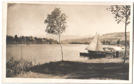 ALTENRHEIN mit Segelboot, Foto-AK 1928