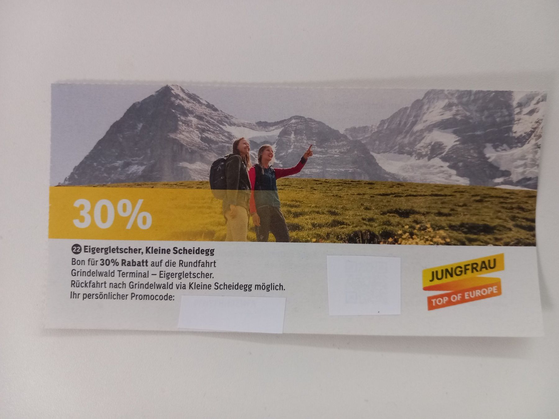 Gutscheine: Jungfraubahnen Eigergletscher, Kleine Scheidegg, 30% Rabatt – Neu und originalverpackt aus Oensingen von Wabuoe