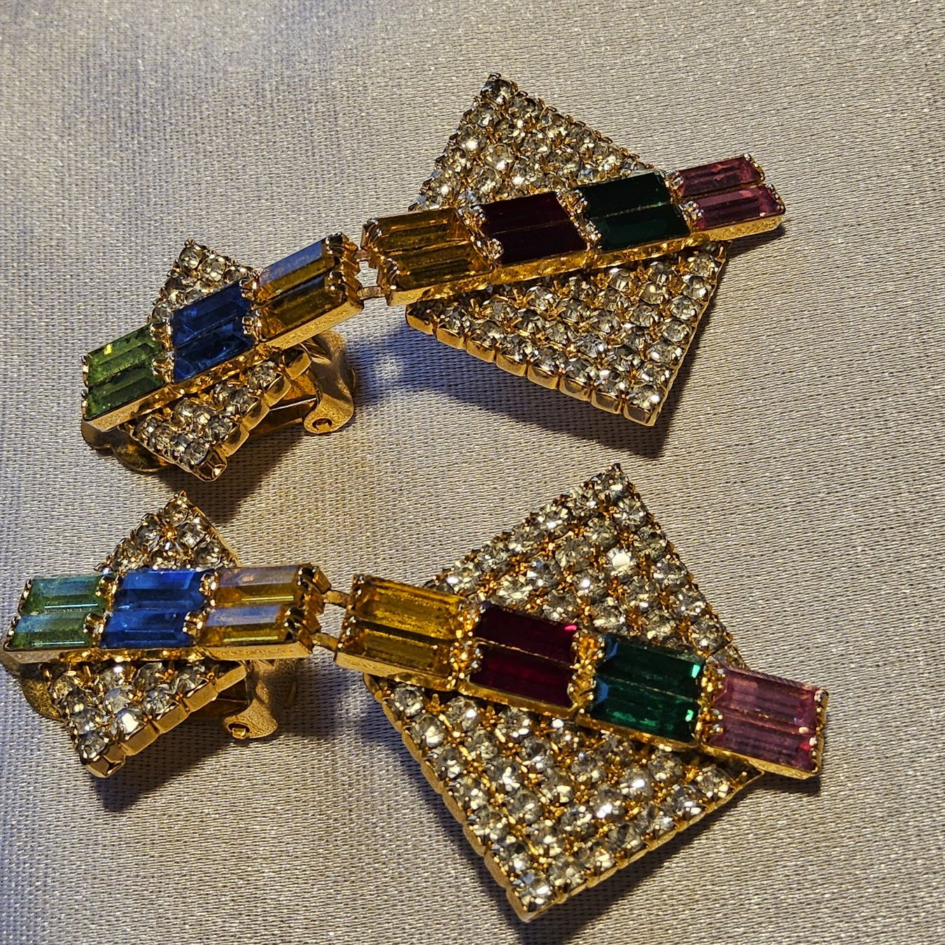 Orecchini pendenti & Orecchini a lobo: Top Vintage Strass Ohrclips, ca 1950 – Usato da Zürich venduto da Aleick 6