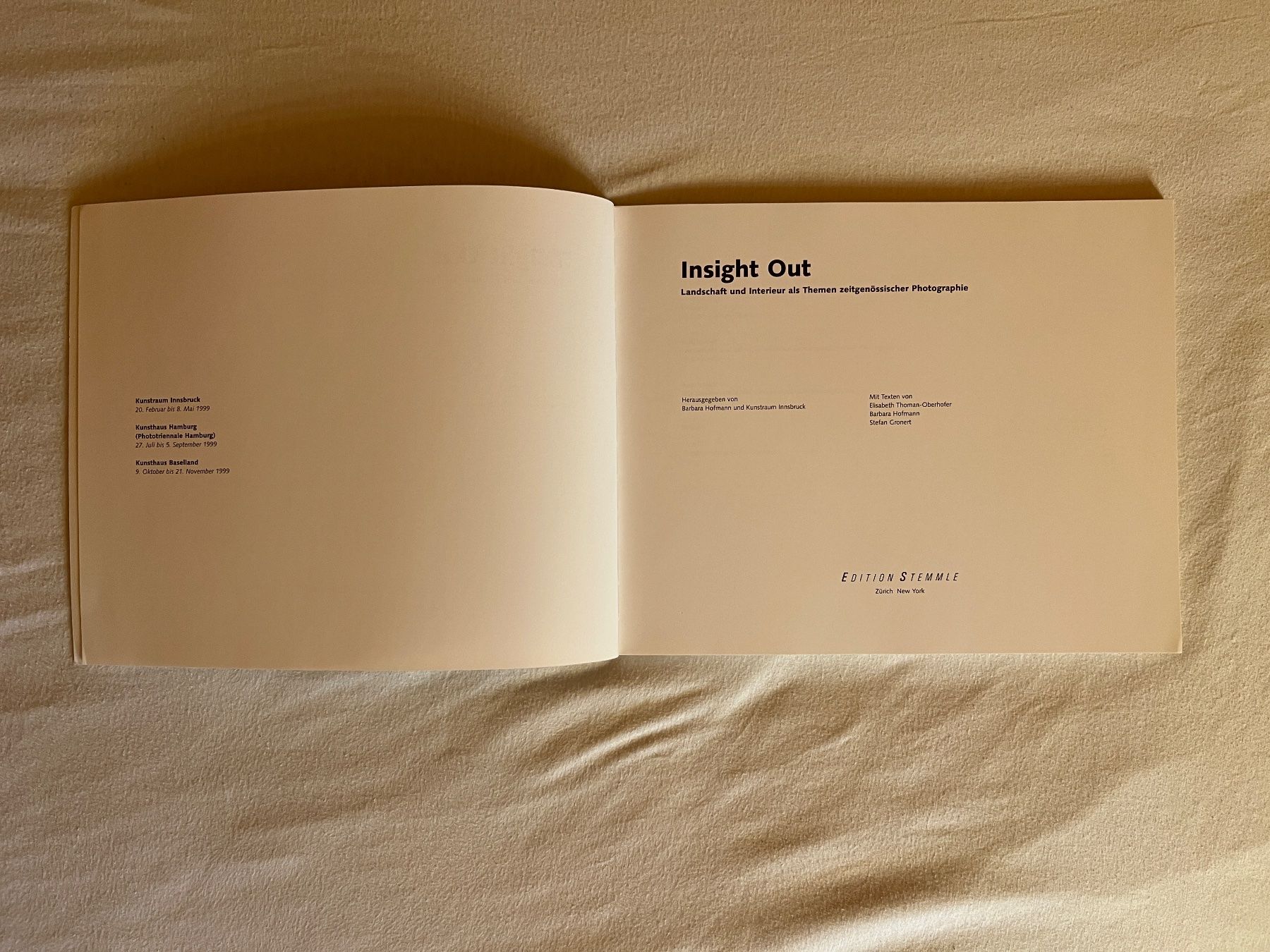 Bücher: Insight Out - Edition Stemmle – Gebraucht aus Gempenach von amdor 2