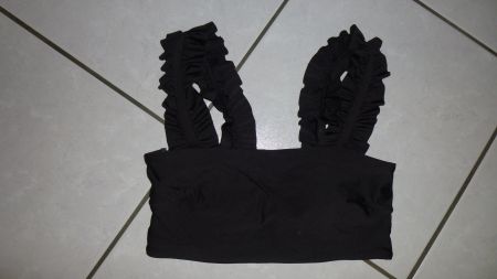 Damen Bandeau-Top mit Trägern schwarz / H&M / 36