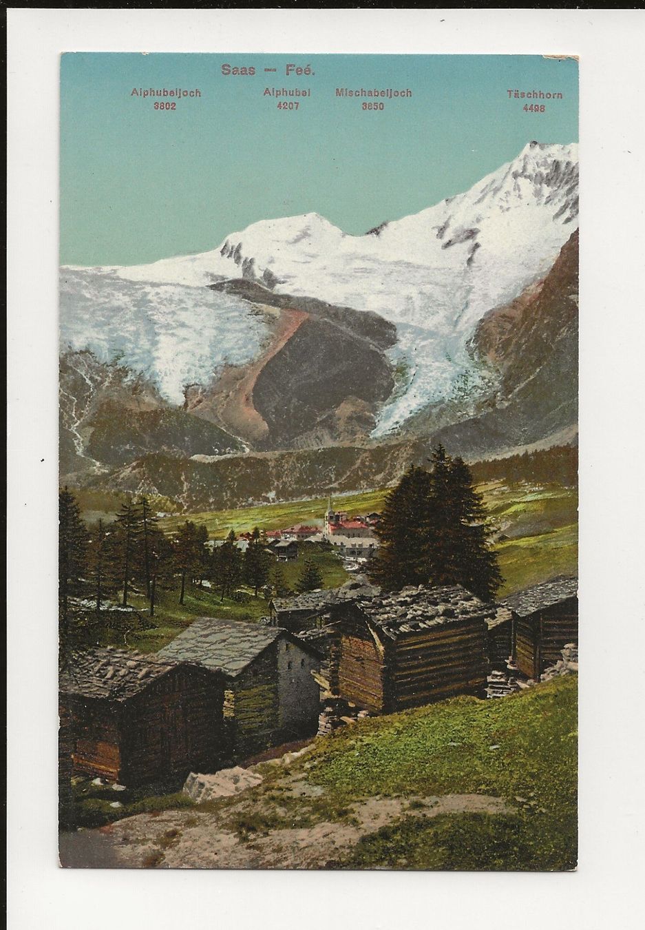 Ansichtskarten: AK ca.1920 Saas-Fee mit Gletscher – Gebraucht aus Greifensee von 315WDO