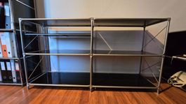 Modernes Design-Regal mit Glasböden – Anthrazit/Schwarz