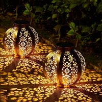 Solarlampen 2 Stück Metall Solar Laterne LED Gartenleuchte