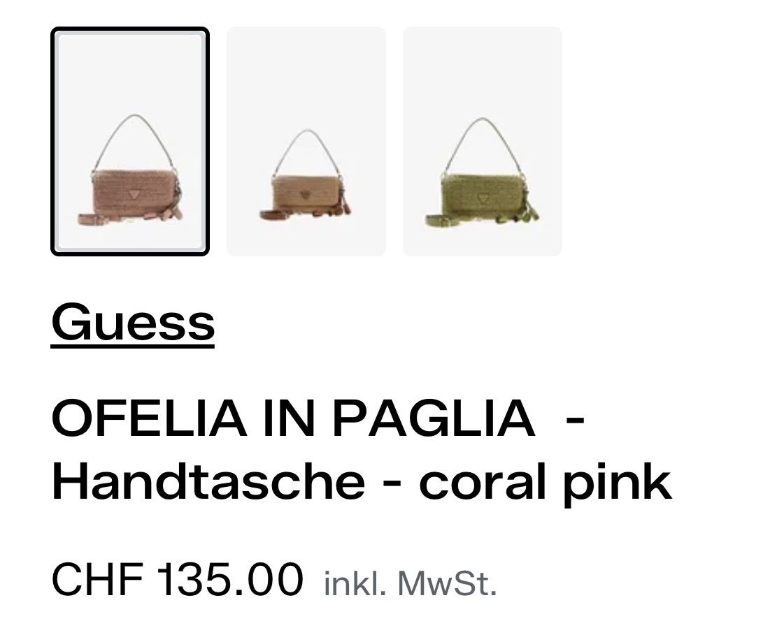 Guess Borse da donna: Guess Tasche coral pink – Usato da Neunkirch venduto da Dama0 7