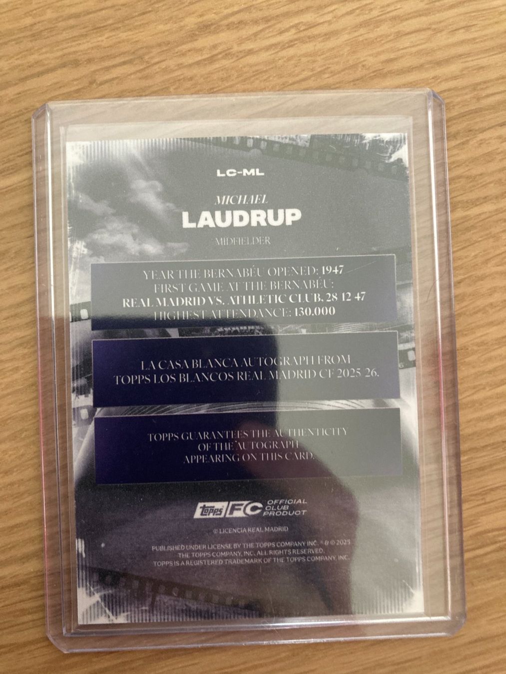 Topps Carte collezionabili: Topps Los Blancos 2025-26 - Michael Laudrup Auto – Usato da La Tour-de-Peilz venduto da Tyalos_Cards 1