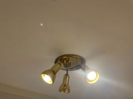 6 Vintage Spotlampen, jeder Spot schwenkbar, Gold, Osram LED