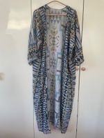 Leichter, langer Kimono / Kaftan mit Ethno-Muster (one size)