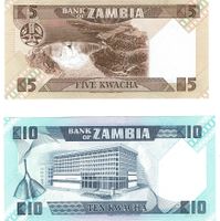 Zambia Set 2 Stk 1988 P-25d+P-26e UNZ