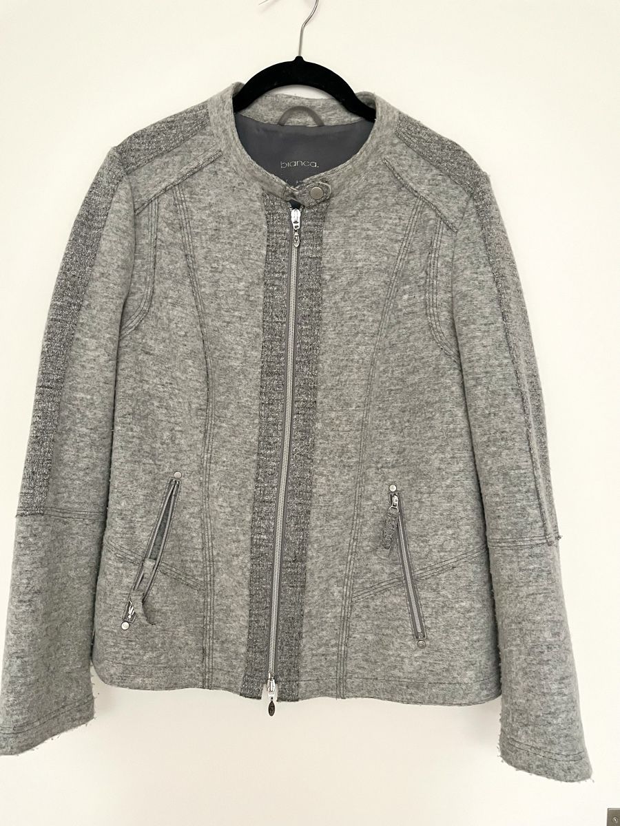 Jacken: Edle Blazerjacke, Gr. entspr.42, grau meliert, Bianca – Gebraucht aus Bronschhofen von Sommernacht03