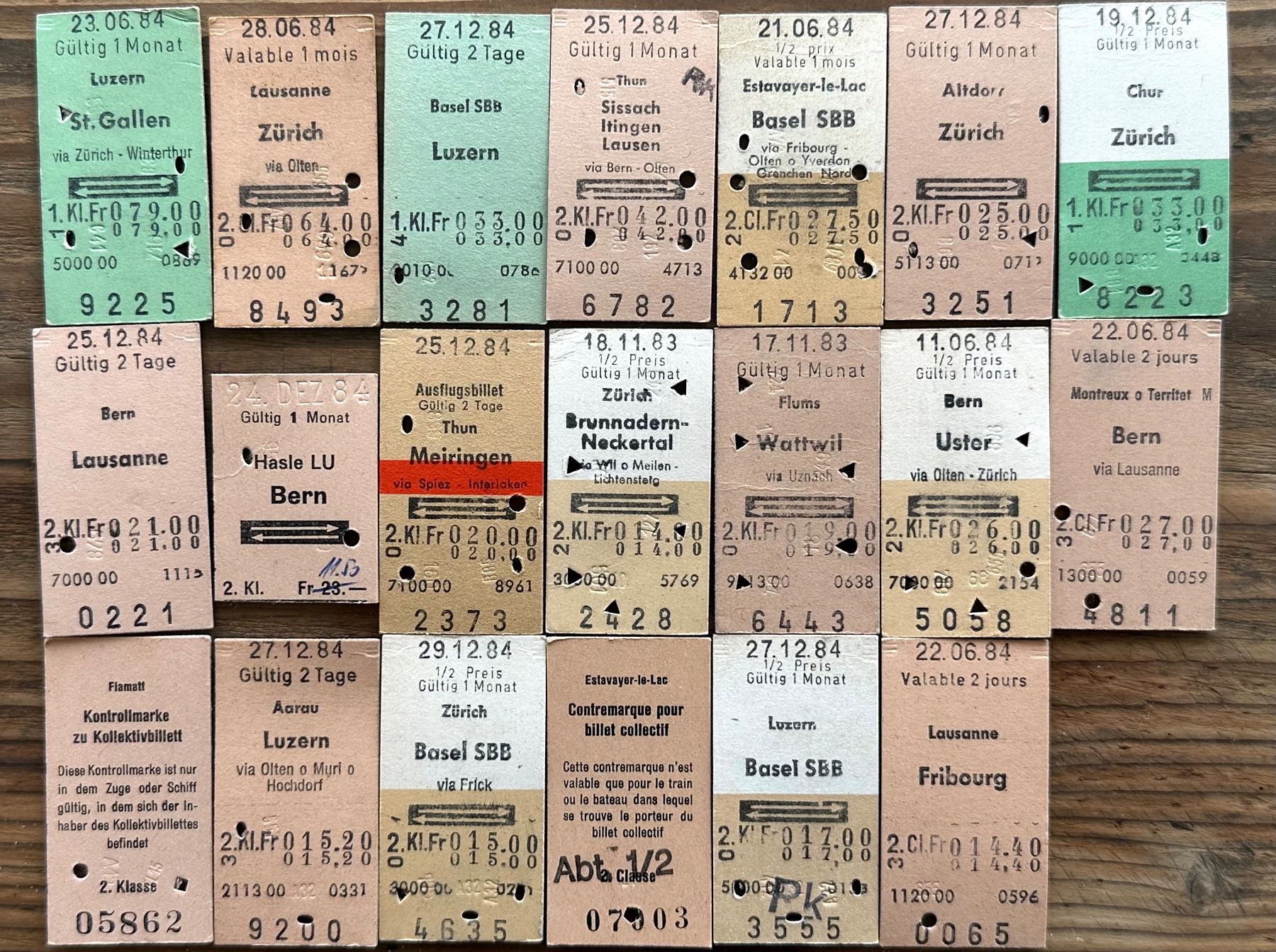 Billets: 20 Top Billette, SBB, Tickets Edmondsche Kartonbillette – D'occasion à Seltisberg par quadartswiss