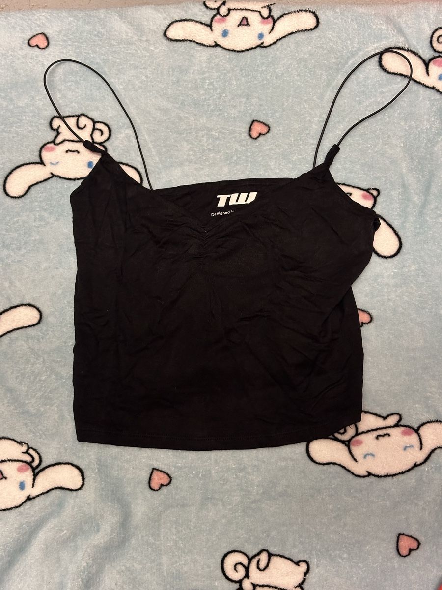 Top: Black TW Spaghetti Strap Crop Top – Usato da Zofingen venduto da cva_w7vn