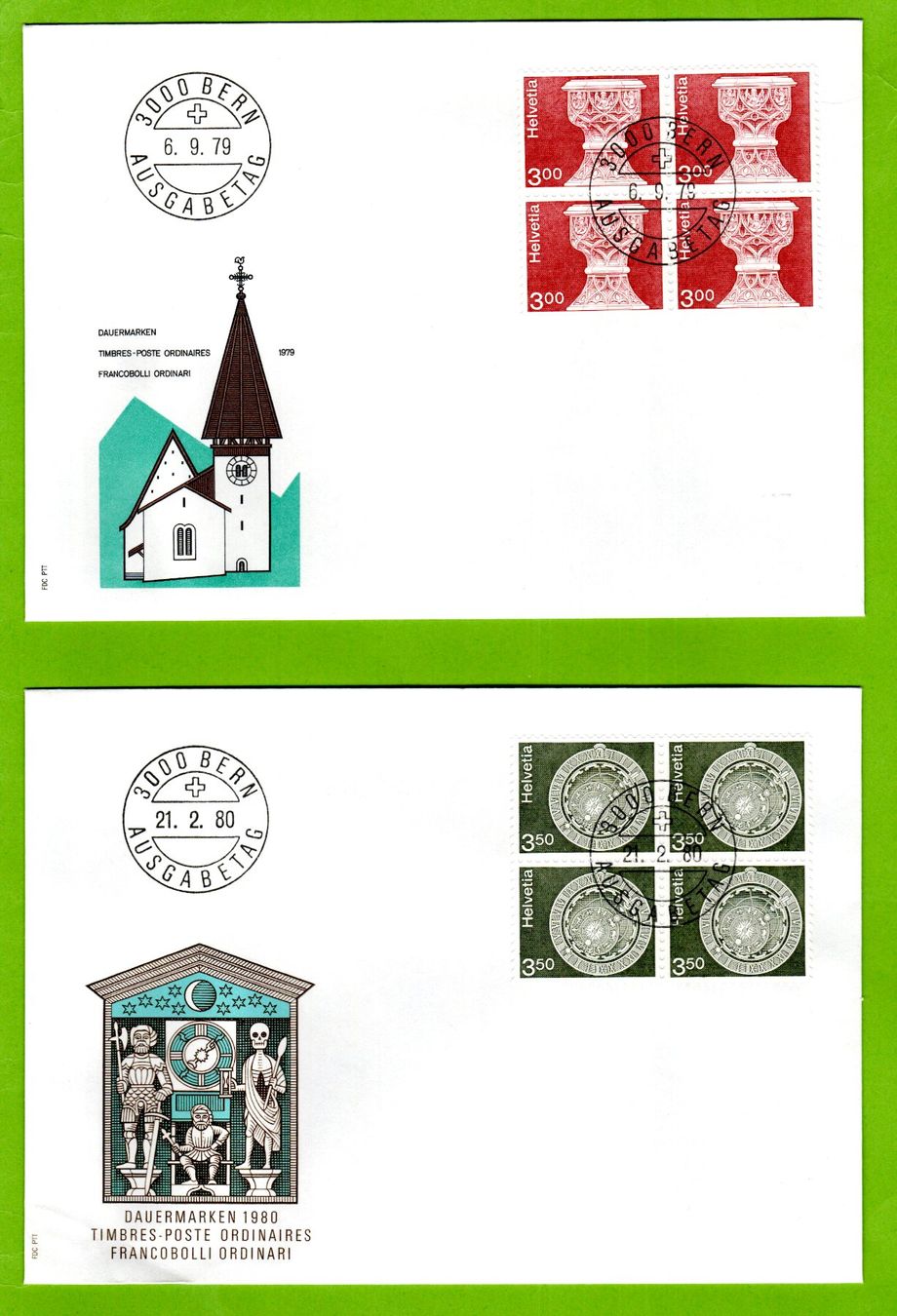 Tutti i francobolli: 1979/80 FDC VB Taufstein + Astronom SBK 39.-- – Usato da Stein am Rhein venduto da Huehnerhund
