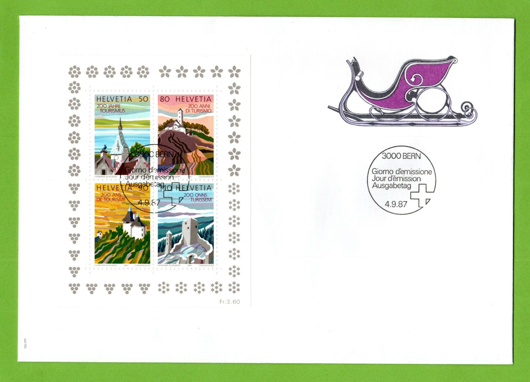 Tutti i francobolli: 1987 - 5 FDC "200 Jahre Tourismus" LP – Usato da Stein am Rhein venduto da Huehnerhund