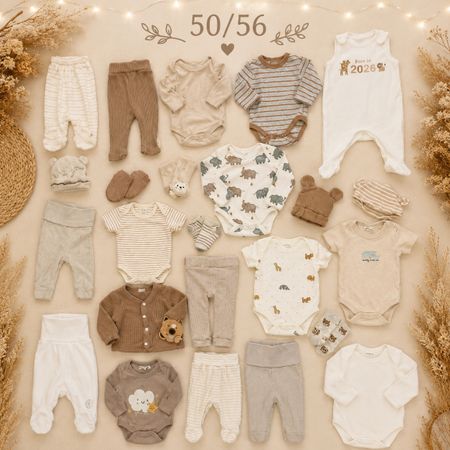 Baby Kleidung Set Grösse 50/56 Neuwertig beige