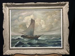 Ölbild „Segelboot auf hoher See“ – signiert A. Bürki