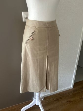 Midi -Jupe beige von Zara mit Wolle Gr. 36