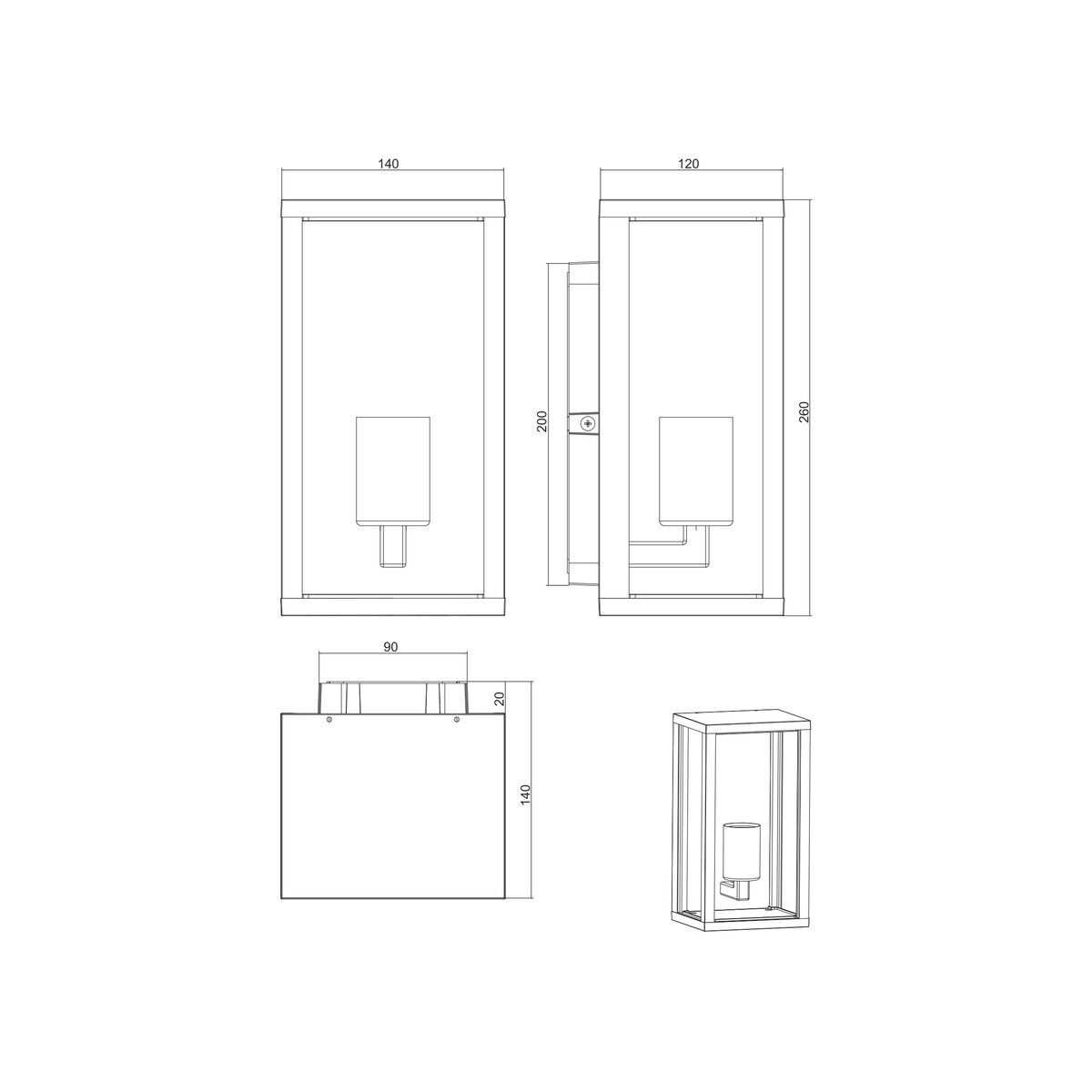 Lampade: Aussen Wandleuchte, IP44, 26 cm Höhe – Nuovo (secondo la descrizione) da Kreuzlingen venduto da Smart-Light 8
