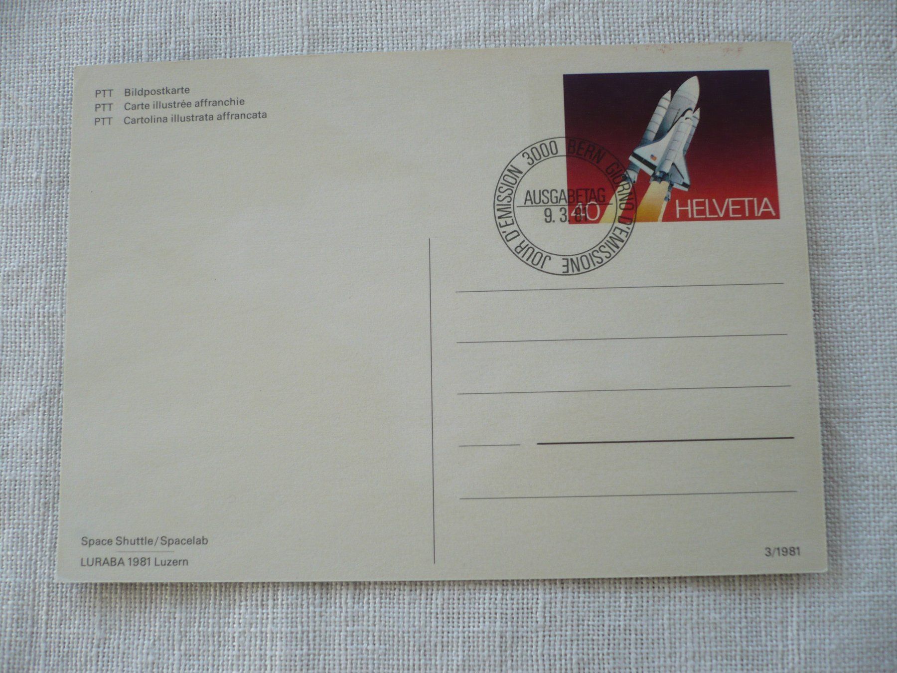 Tutti i francobolli: 1981 LURABA Bildpostkarte ET – Usato da Zürich venduto da saltandpepper008