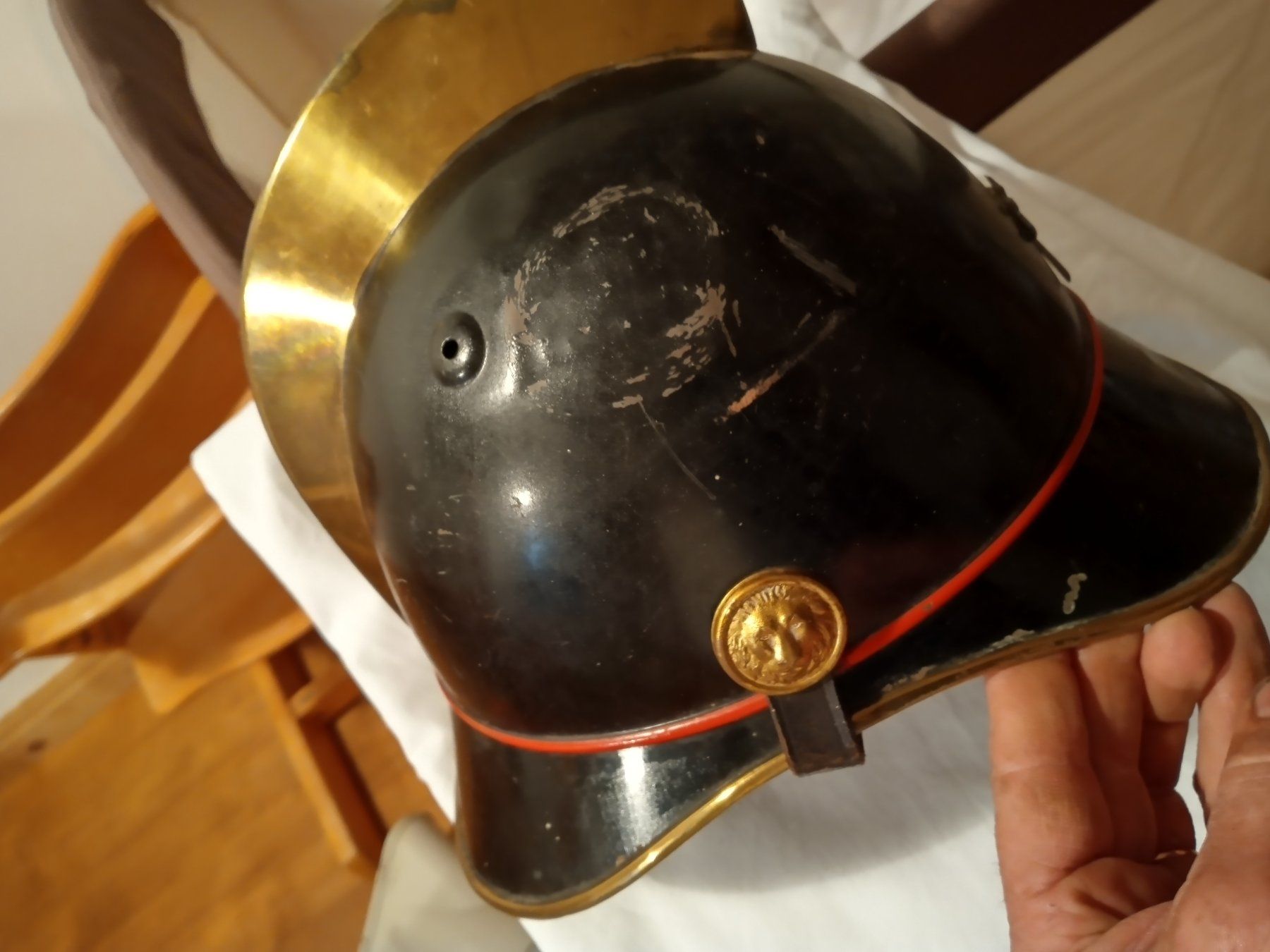 Feuerwehr: Feuerwehrhelm Schweiz  Metall – Gebraucht aus Prez-vers-Siviriez von Monija70 1