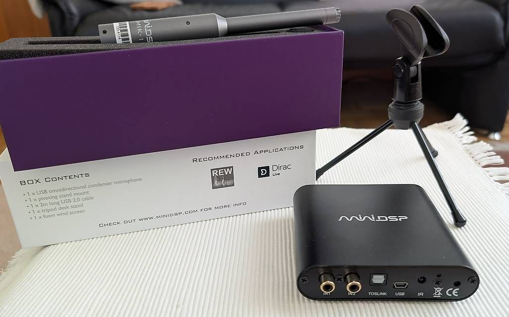 Microfoni: miniDSP DDRC-24,DiracLive,Messmikro,Stativ,RemoteCtrl,Kabel – Usato da Zofingen venduto da Rofit
