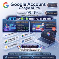 12 Monate Google AI Pro statt 170.-Fr jetzt nur 99..-Fr