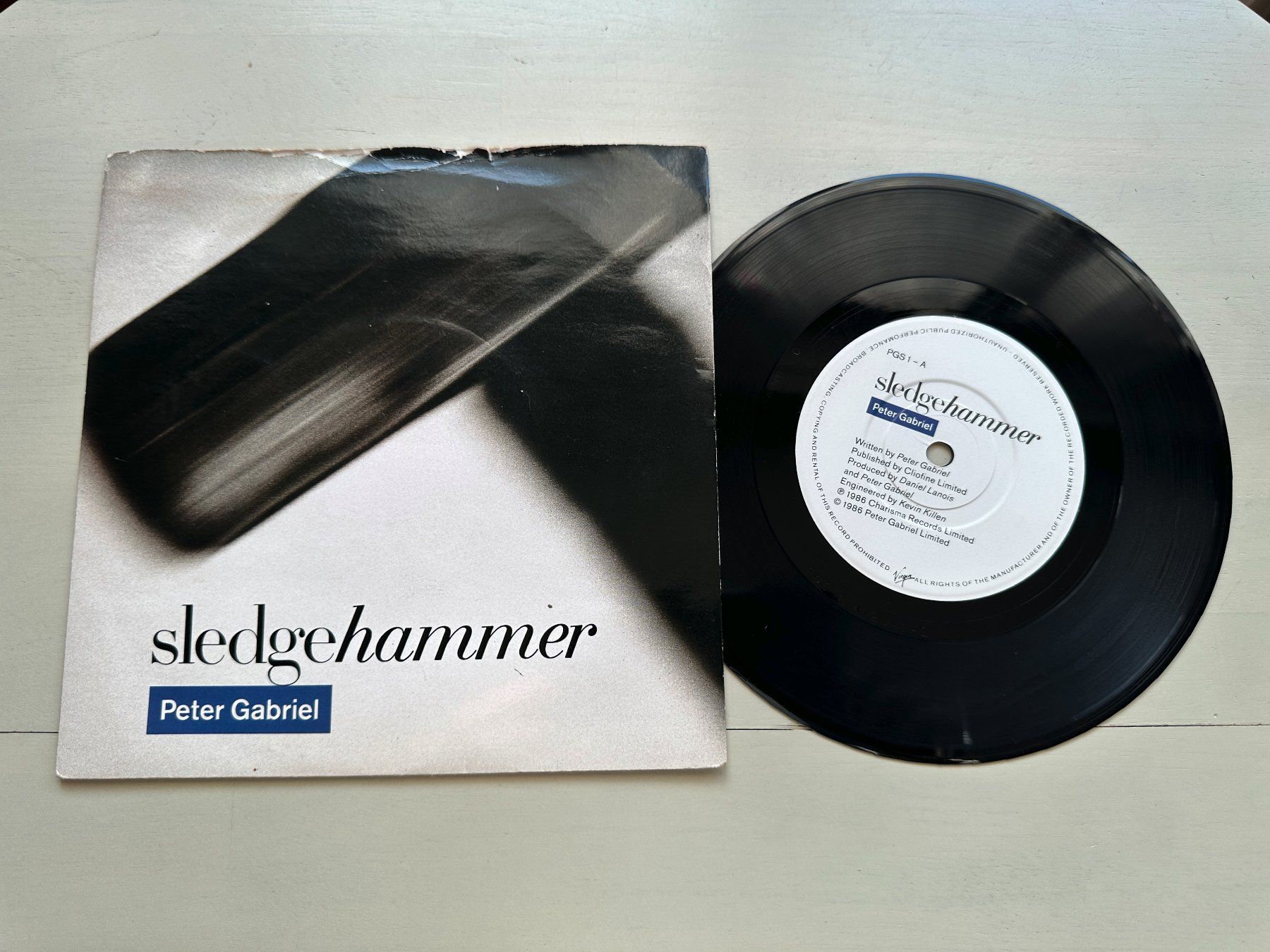 Schallplatten: PETER GABRIEL GENESIS Sledgehammer tolle Single Top Hit UK – Gebraucht aus Basel von Partridge