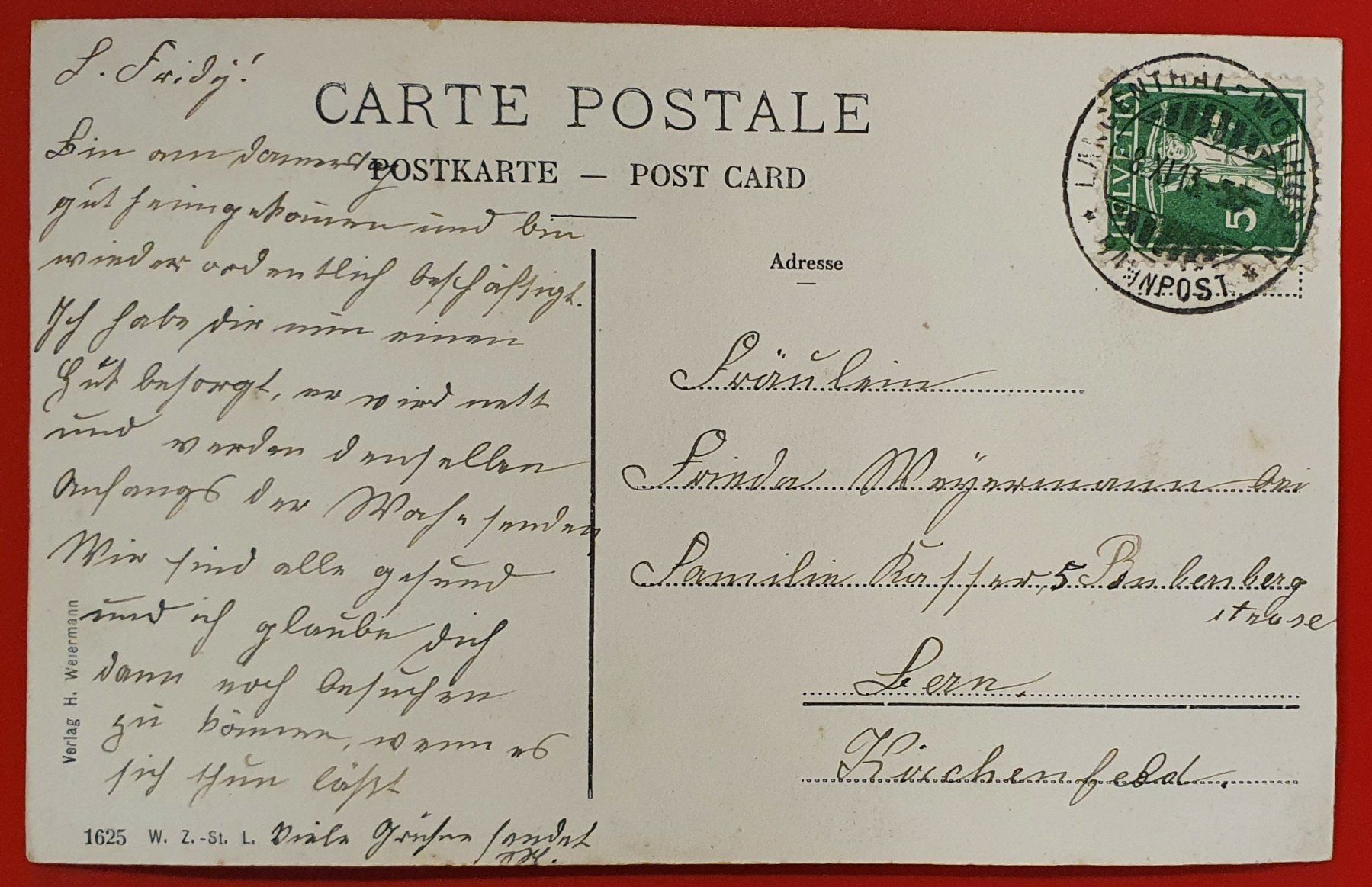 Ansichtskarten: Rohrbach 1913 - Bahnpoststempel Langenthal - Wolhusen – Gebraucht aus Kreuzlingen von Rschweiz1 1