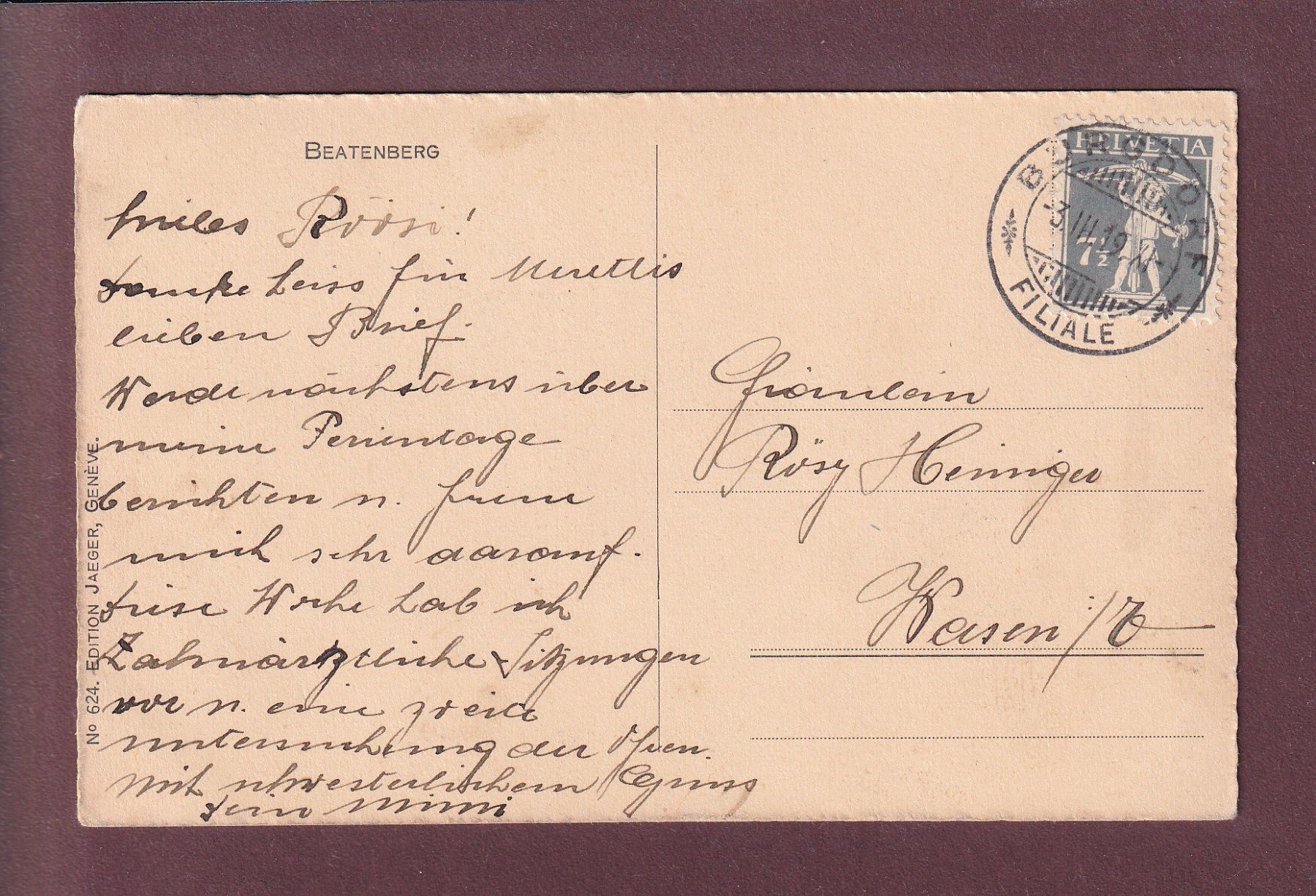 Cartes postales: BEATENBERG unter Schnee - 1919 – D'occasion à Pully par nicecards 1