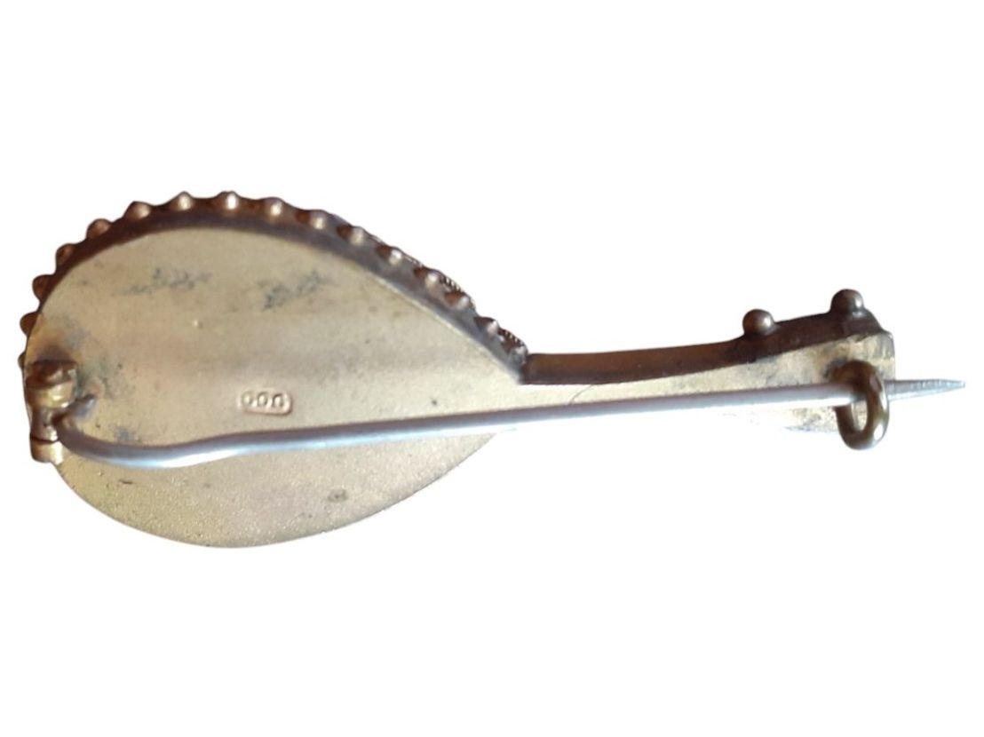 Spille & Fermagli: Brosche Mikromosaik antik - Mandoline – Usato da Mörschwil venduto da antiksalon21 8