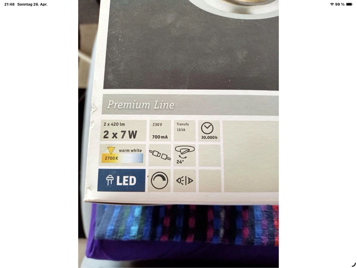 Paulmann Lampadari & plafoniere: Paulmann LED Einbaustrahler Set, 2 Stk, Neu & OVP! – Nuovo e nell'imballaggio originale da Wangen b. Olten venduto da Zauberfee65 2
