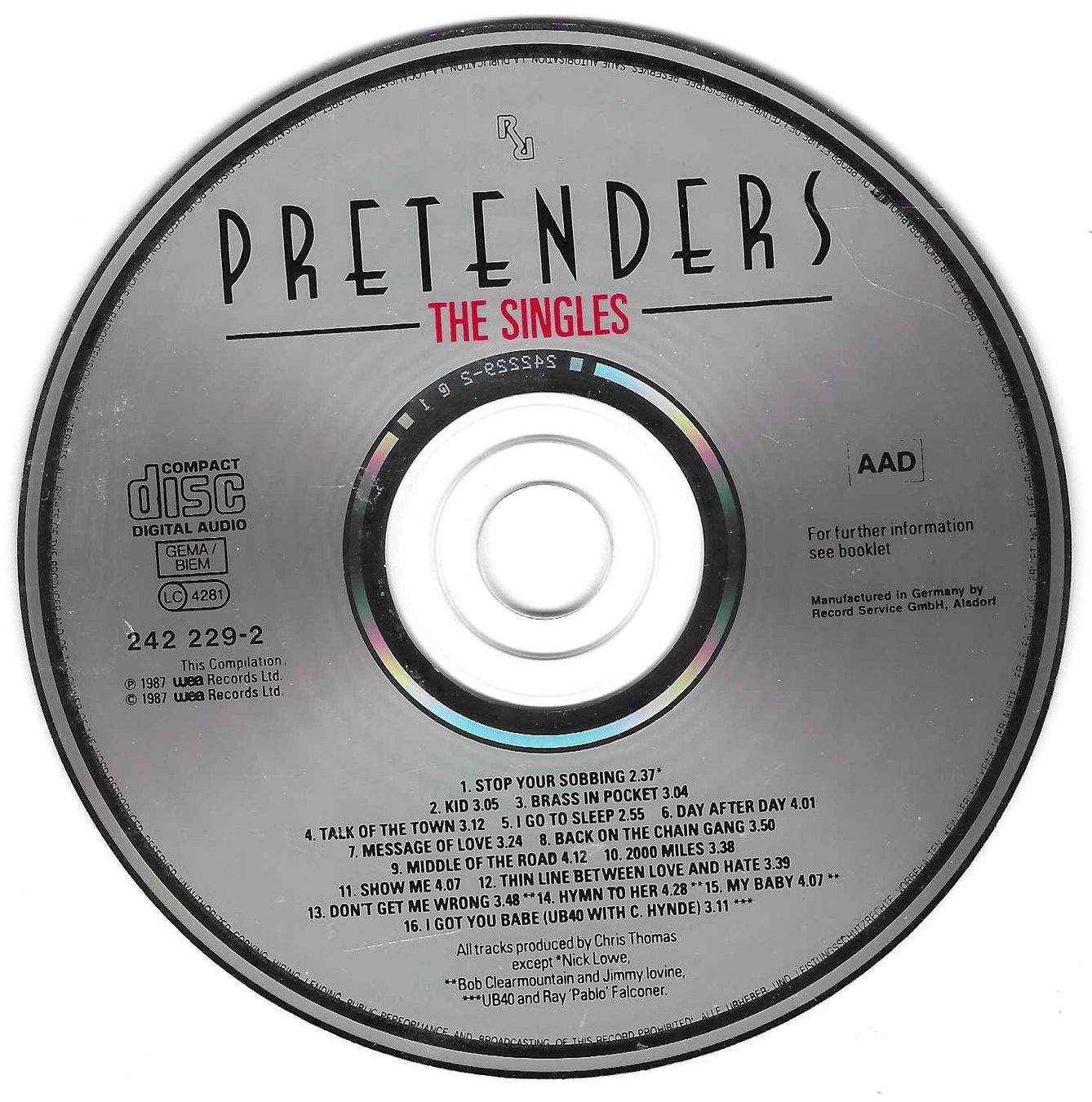 CDs: THE PRETENDERS  -  THE SINGLES – Gebraucht aus Bex von Giorgiob 2