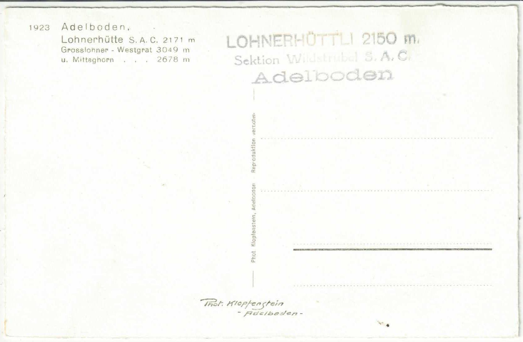 Cartoline postali: Adelboden - Lohnerhütte S.A.C. – Usato da Ettingen venduto da Kartenplanet 1