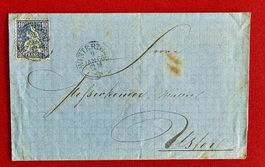 SITZENDE HELVETIA WINTERTHUR BAHNPOST ZÜRICH-CHUR USTER 1866