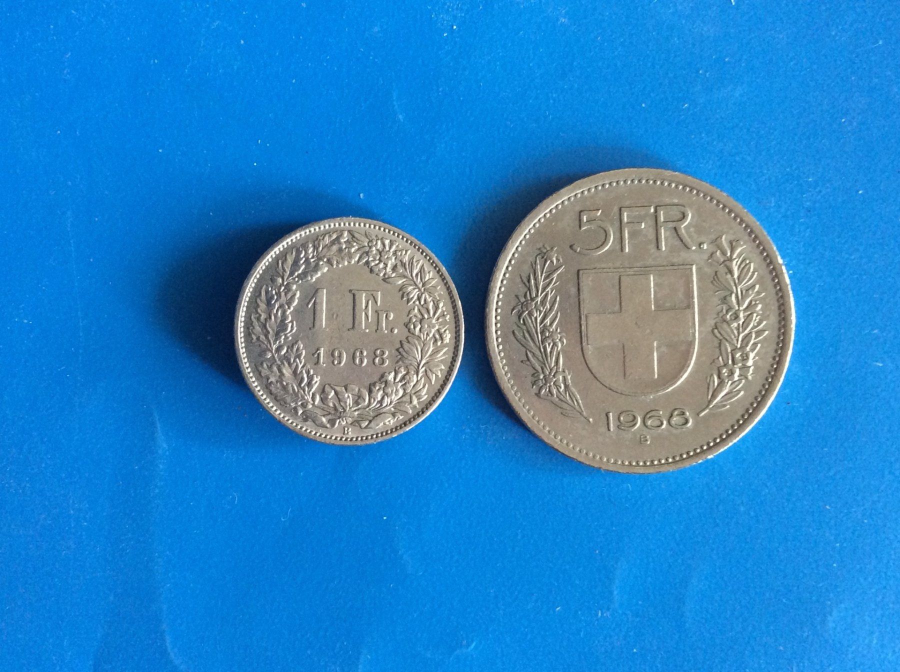 Tutti le monete: 5 + 1  francs  1968 – Usato da Genève venduto da pie_fh2d