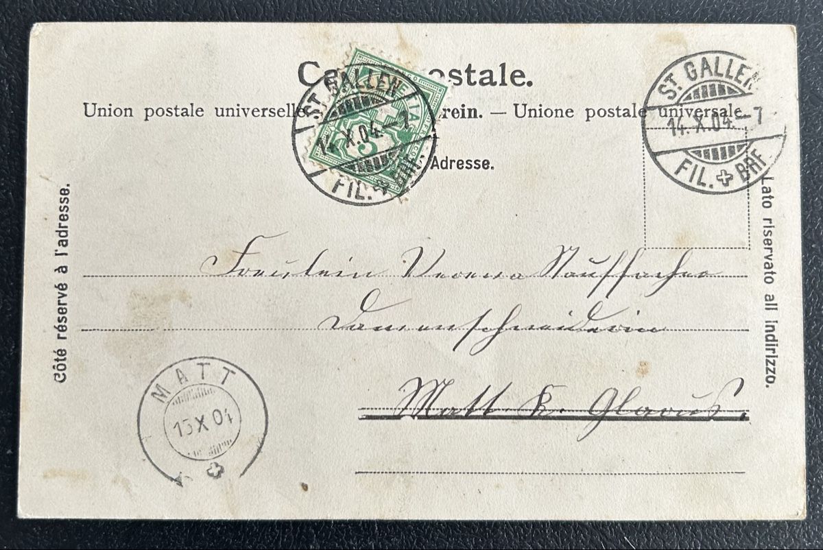 Ansichtskarten: AK St.Gallen 1904 – Gebraucht aus Horw von Tellbub 1