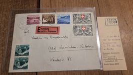 1953 Pro Patria Express Satzbrief nach Deutschland