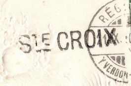 STE CROIX 1910 - Stabstempel über AK - Oblitération linéaire