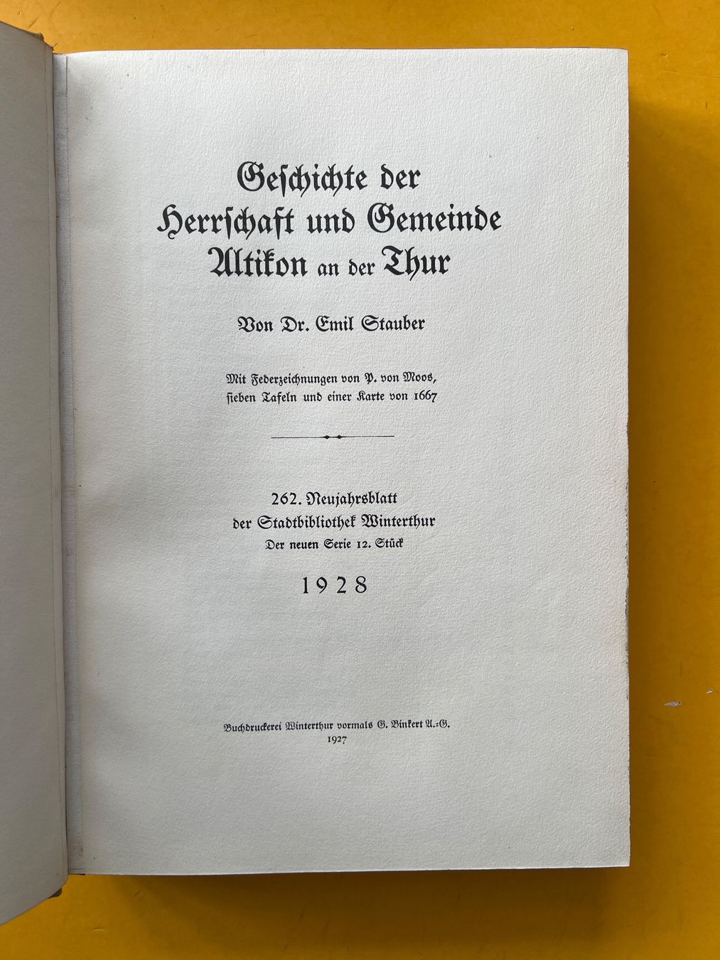 Bücher: Geschichte der Herrschaft und Gemeinde Altikon an der Thur. – Gebraucht aus Adliswil von buch_und_kunst