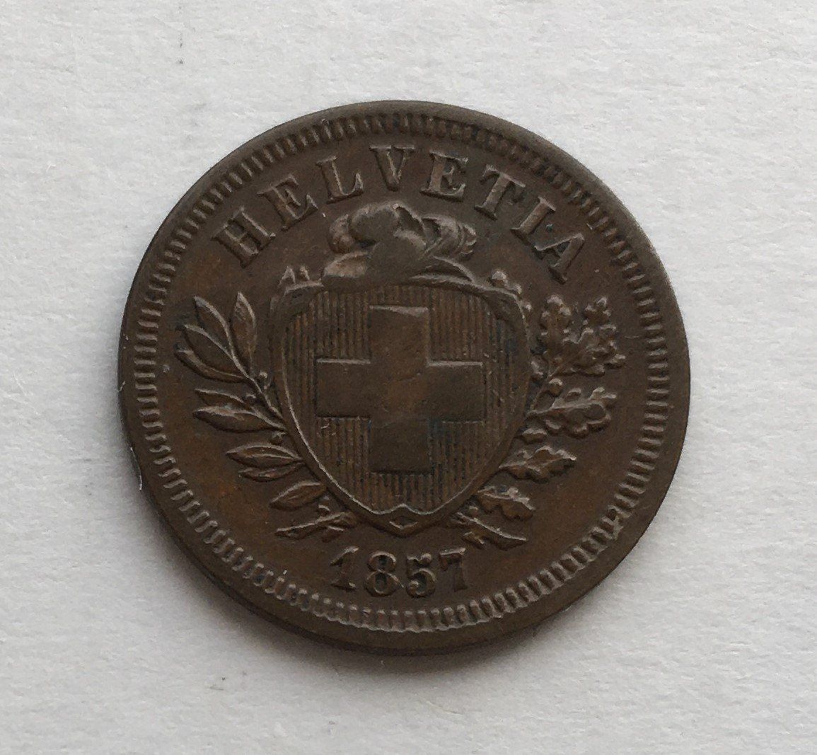 Tutti le monete: 1857 1 Rappen vz-unz – Usato da Kirchberg SG venduto da Zenhad69