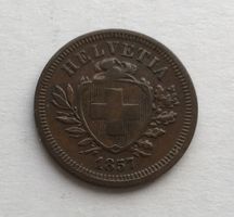 1857 1 Rappen vz-unz