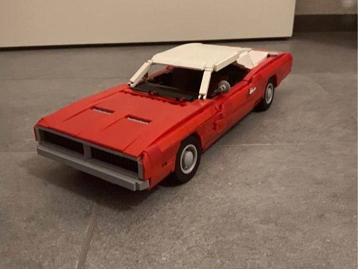 MOC Dodge Challenger R/T 1970 rot/weiss (nicht Lego) (Gebraucht